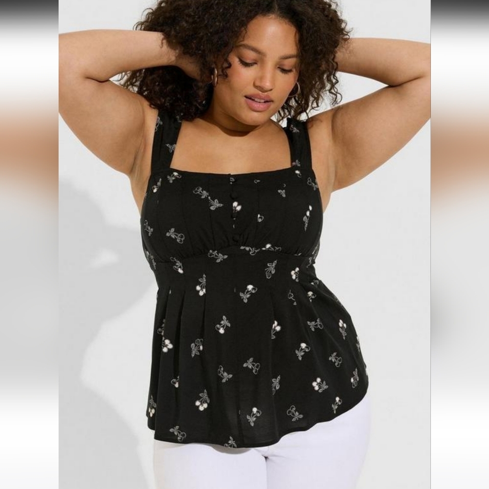Torrid Peplum Challis Corset Top